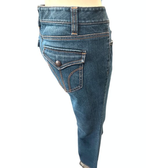 Ann Taylor LOFT Cotton Spandex Blend Slim Boot Denim Blue Jeans Size 10P - Picture 5 of 11